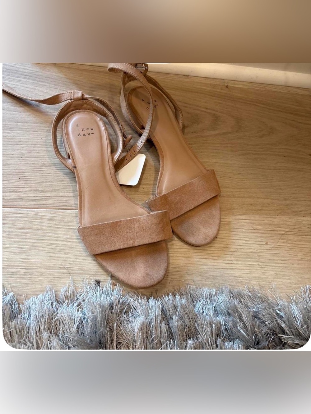 a new day Tan Suede Ankle-Strap Sandals